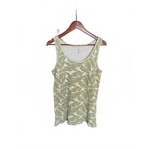Old Navy Green Leaf Print Tank Top Women's XL